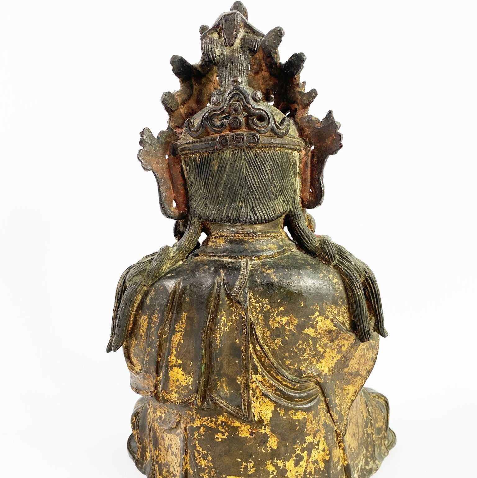Statue de Guianyin en bronze, dos
