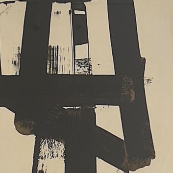 Pierre SOULAGES (1919-2022) Lithographie N° 31. 1974. Lithographie en couleurs sur vélin d'Arches, signée en bas à droite numérotée 78/ 95.