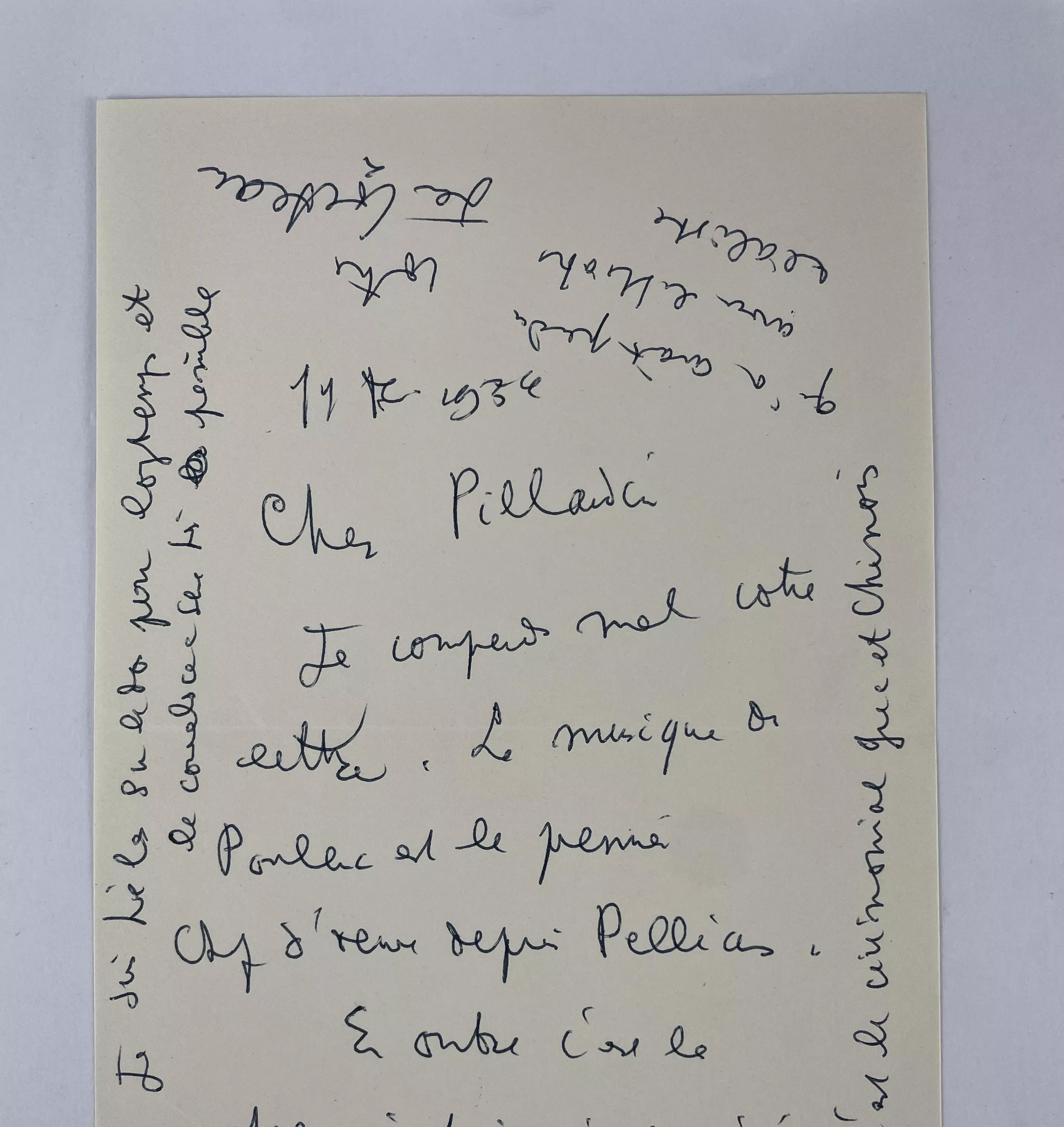Lettre de Jean Cocteau