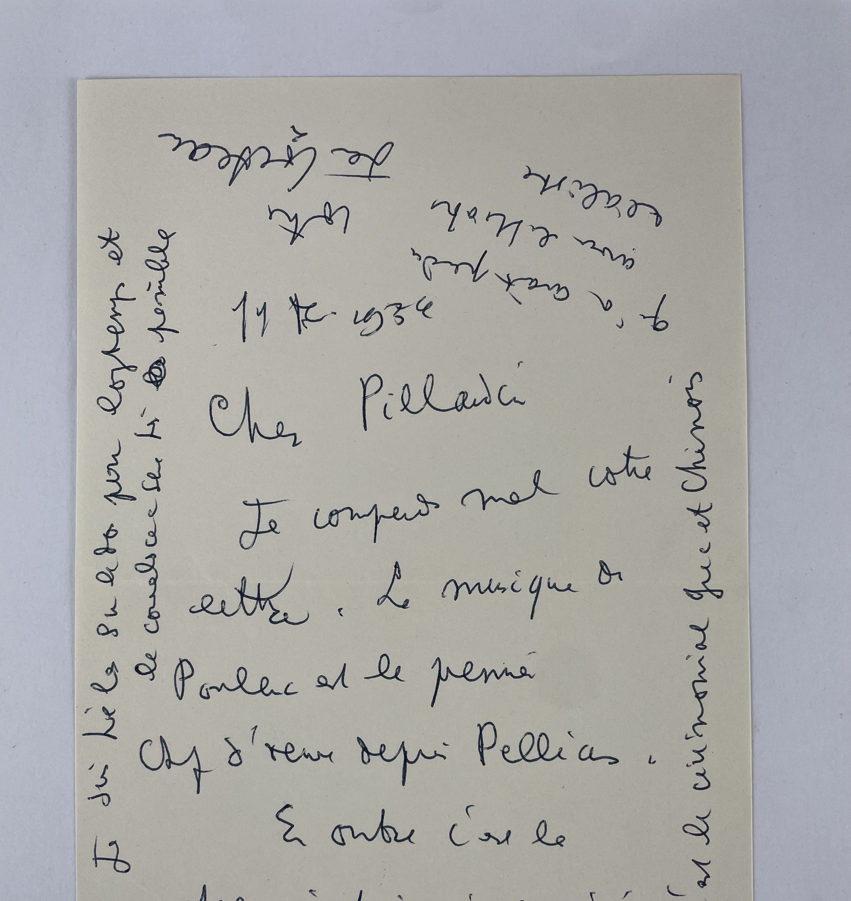 Lettre de Jean Cocteau