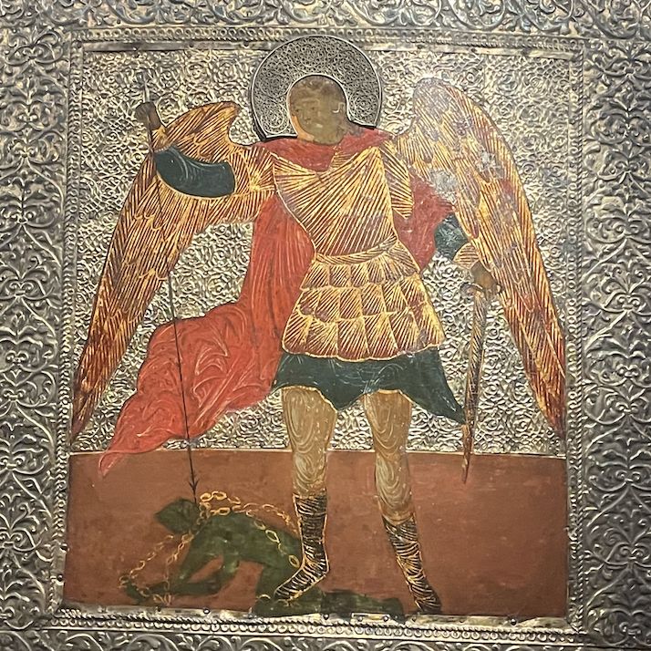 Saint Georges terrassant le dragon, tempera sur bois