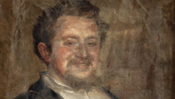 Émile FRIANT (Dieuze 1863-1932 Paris) Portrait en buste d’un fumeur souriant, huile sur toile