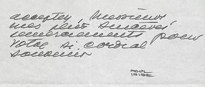Signature et &eacute;criture de Paul Irib&eacute;