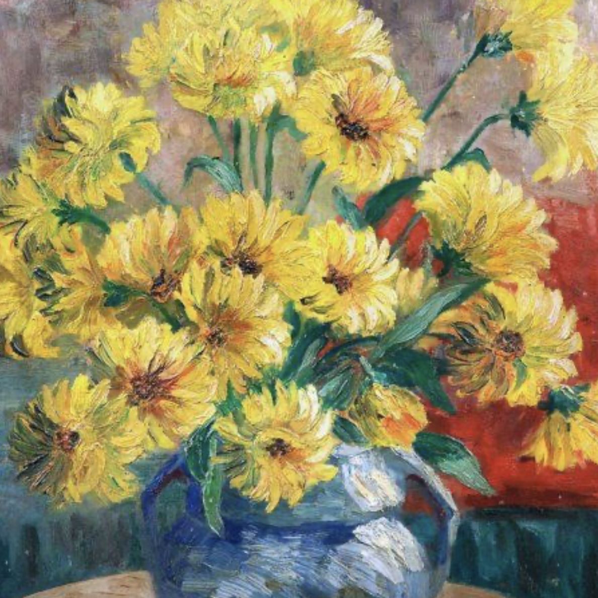 Mela Muter, nature morte de fleurs, huile sur toile