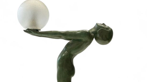 Max LE VERRIER (1891-1973) Lampe "Lumina" ou "Clarté"