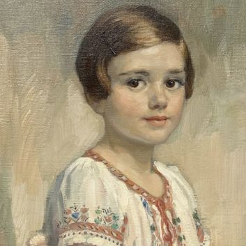 Philippe SWYNCOP (1878-1949) Portait de Madeleine Lejour, Huile sur toile