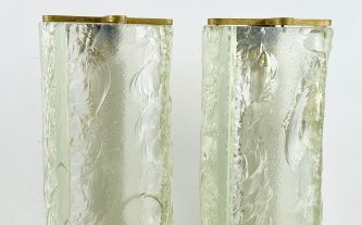 Sconces Printz, verre et bronze, face