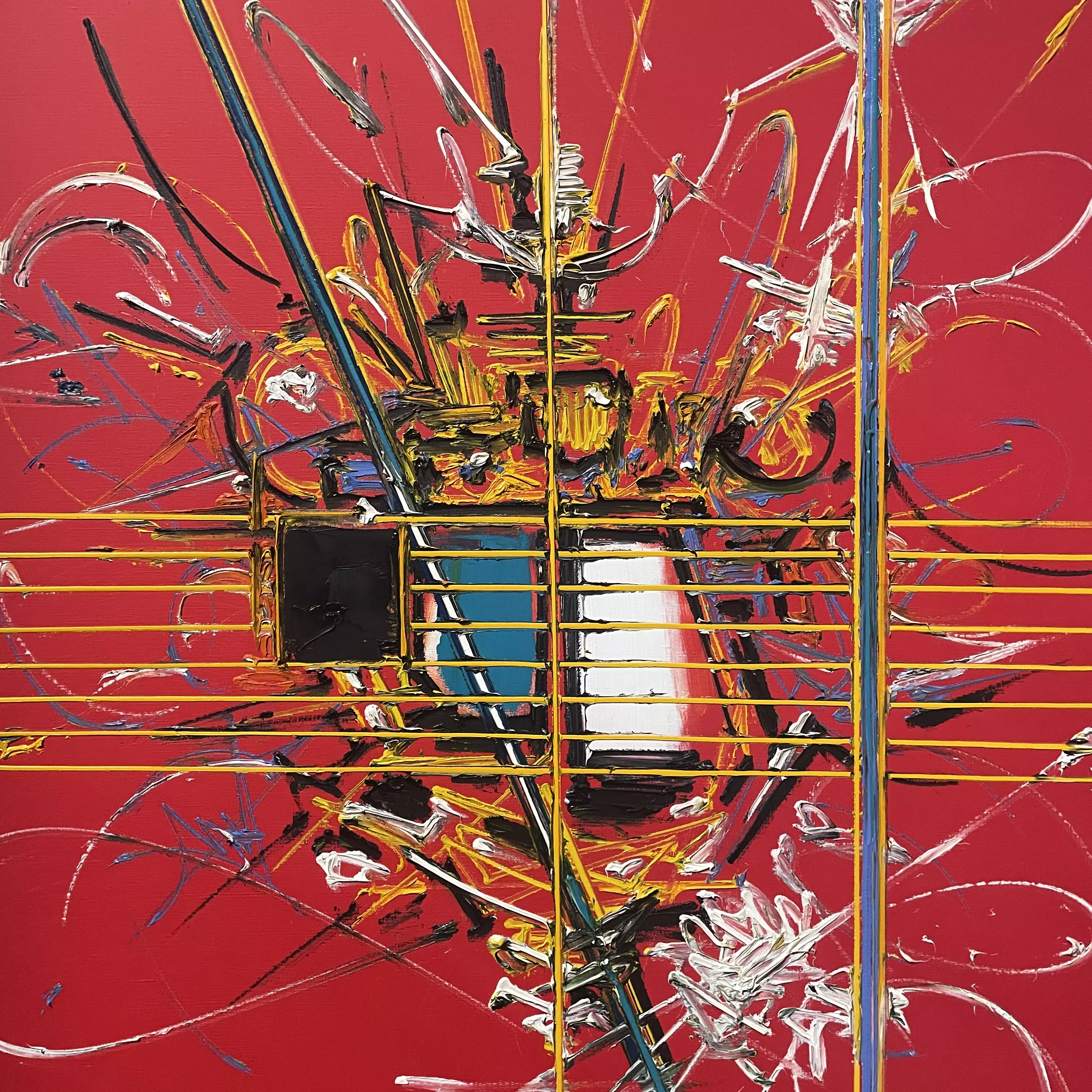 Georges Mathieu, huile sur toile