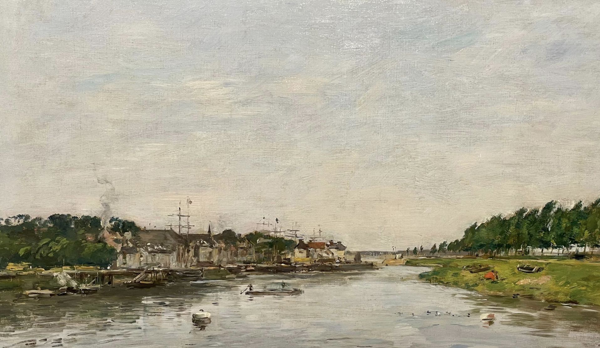 Boudin, scène portuaire, huile sur toile