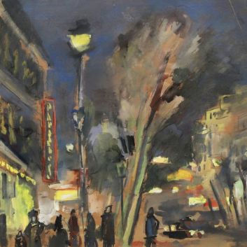 Robert Rafaïlovitch FALK (Moscou, 1886-1958) Vue de Paris la nuit.