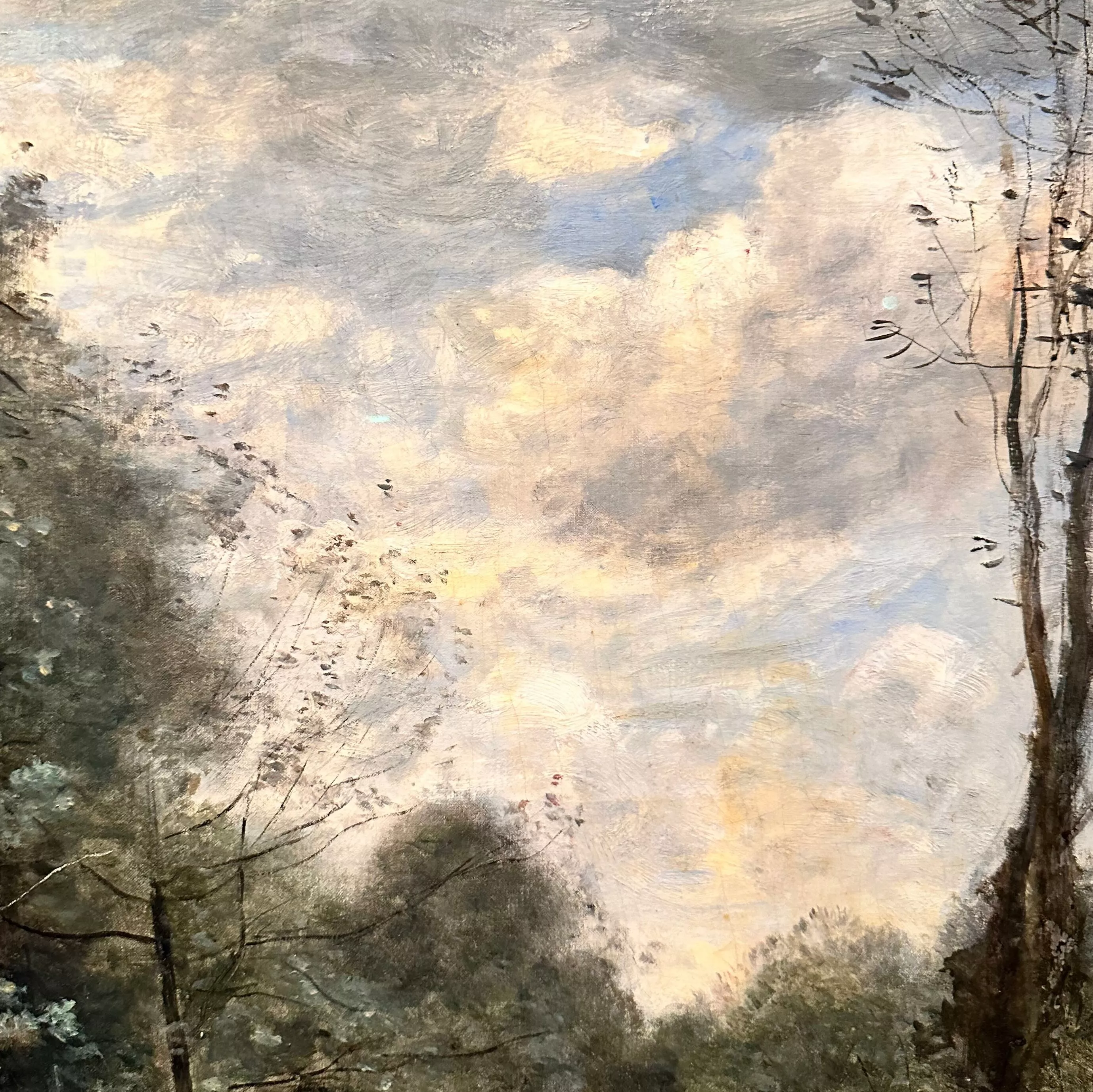 Corot, huile sur toile, d&eacute;tail