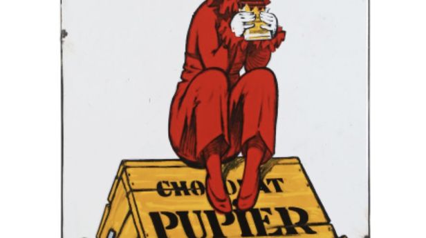 CHOCOLAT PUPIER, Le meilleur chocolat français, Plaque émaillée polychrome