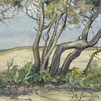 Jean Roger SOURGEN (1883-1978) Arbres et dunes Huile sur panneau