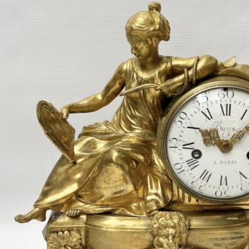 BUZOT à Paris Pendule allégorique en bronze doré