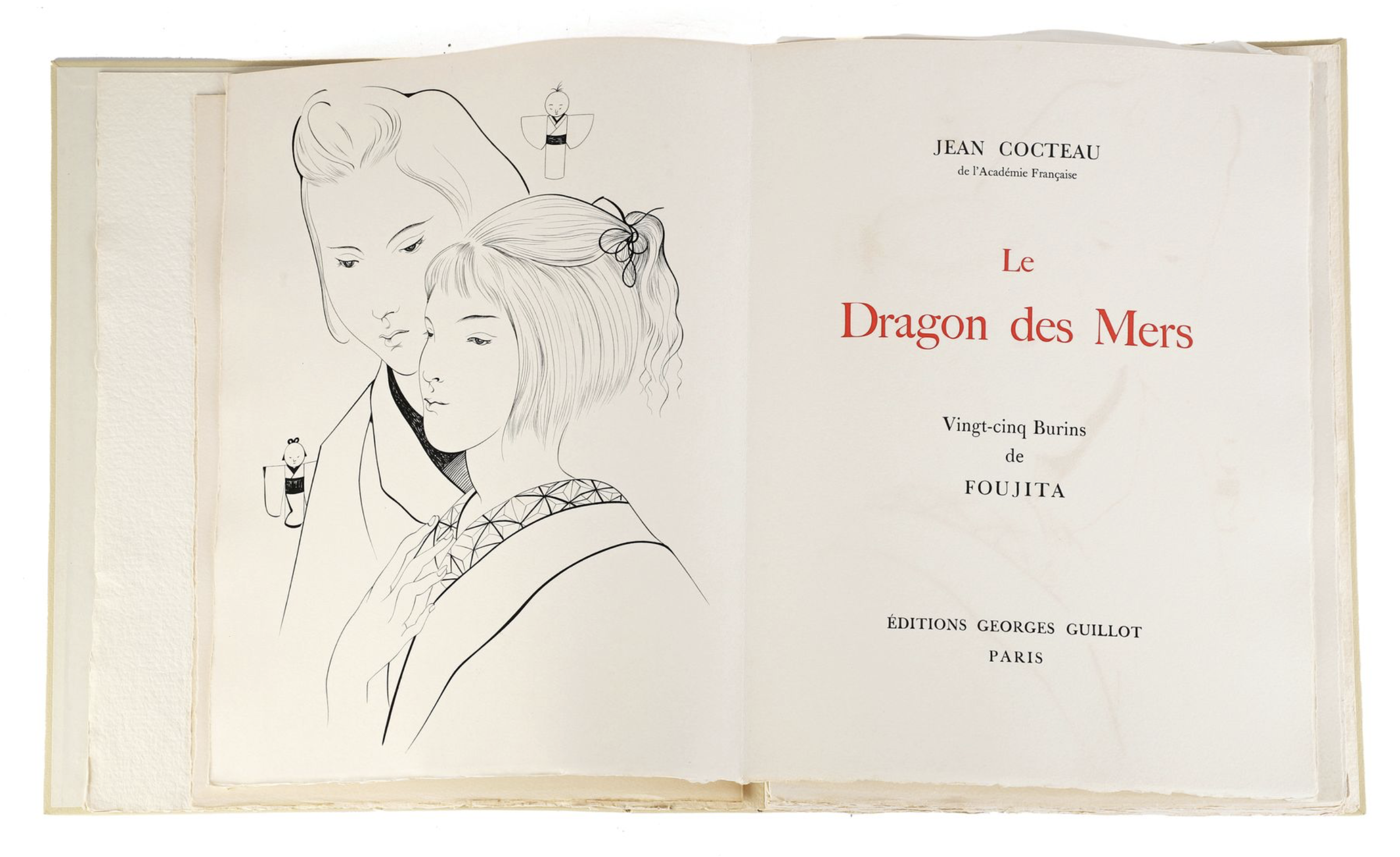 [FOUJITA]. COCTEAU (Jean). Le dragon des mers. Paris, Georges Guillot, 1955.