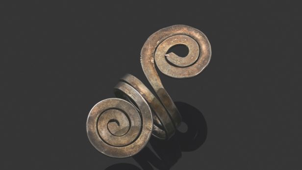 Alexander CALDER (1898-1976) Bague en argent façonné en anneau et double motif de spirales.