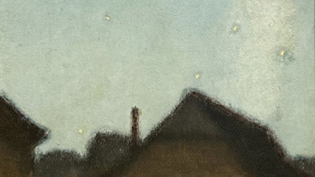 Charles LACOSTE (1870-1959) La nuit étoilée Huile sur papier marouflé sur toile