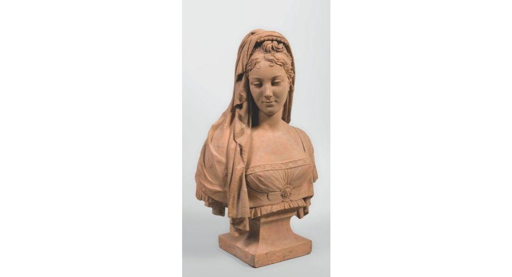 Chinard, Buste en terre cuite figurant Juliette Récamier