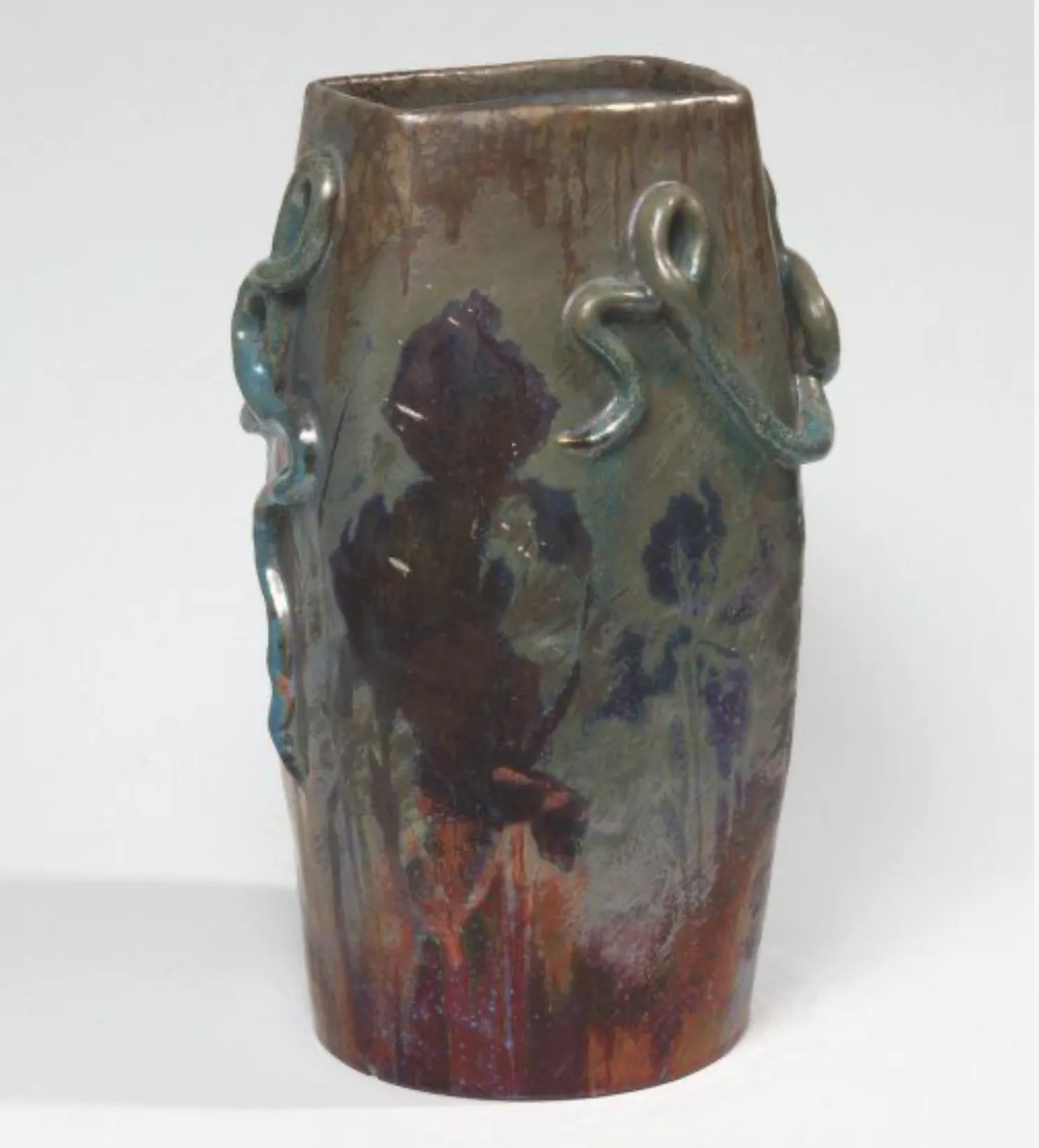 Levy Dhurmer, vase en c&eacute;ramique &eacute;maill&eacute;e