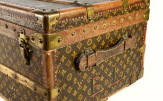 Malle en cuir XXème siècle