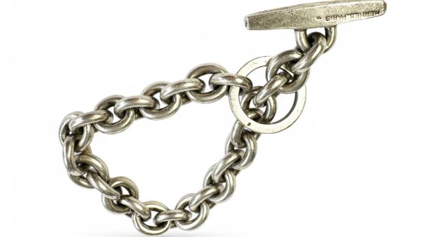 HERMÈS Paris Bracelet chaine à grosses mailles en argent (800)