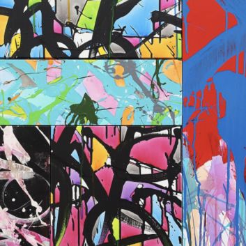 JONONE (1963) "Thunder-Rain"(2013), Assemblage sur toile