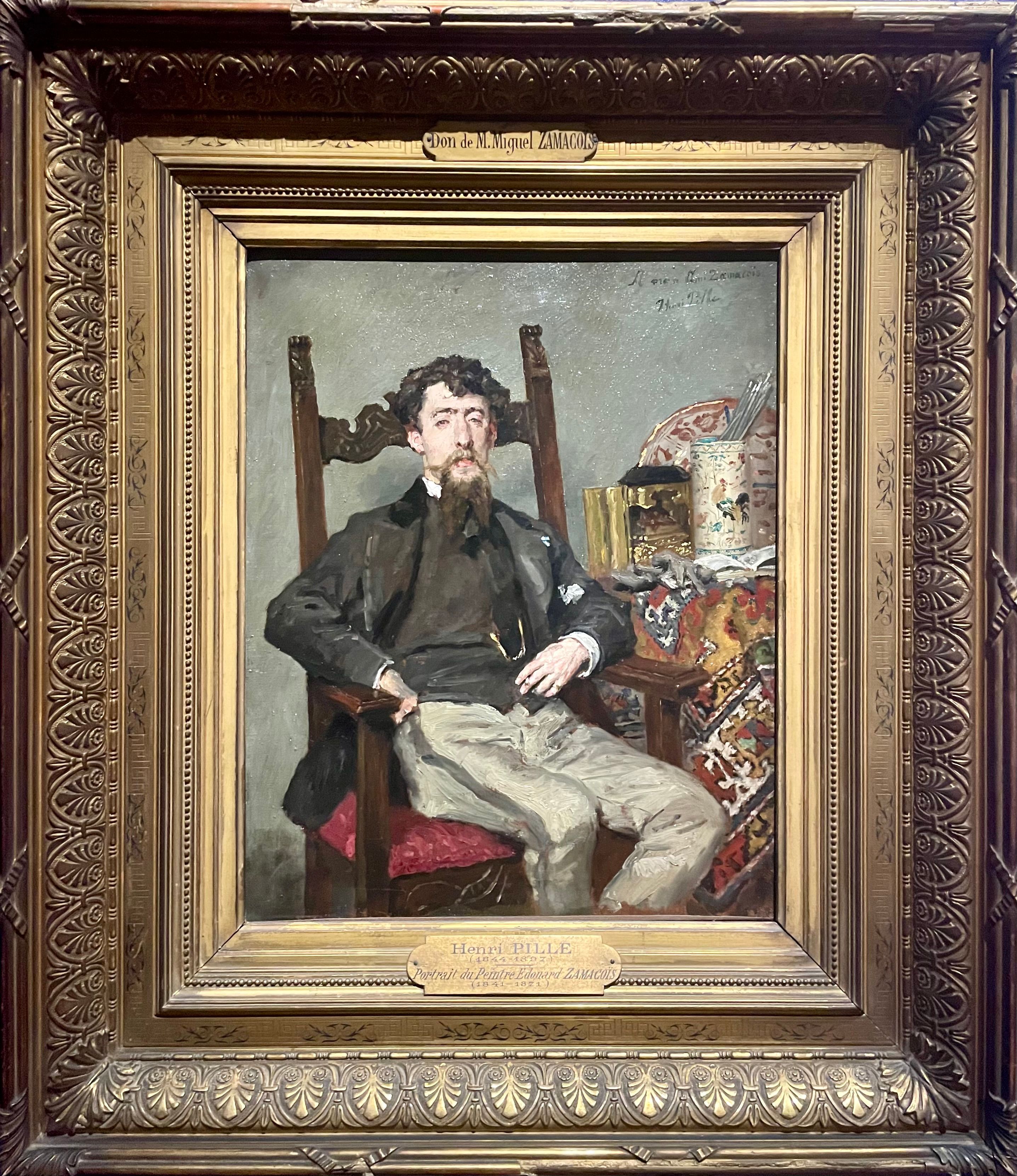 Henri Pille, portrait de Zabara, huile sur toile