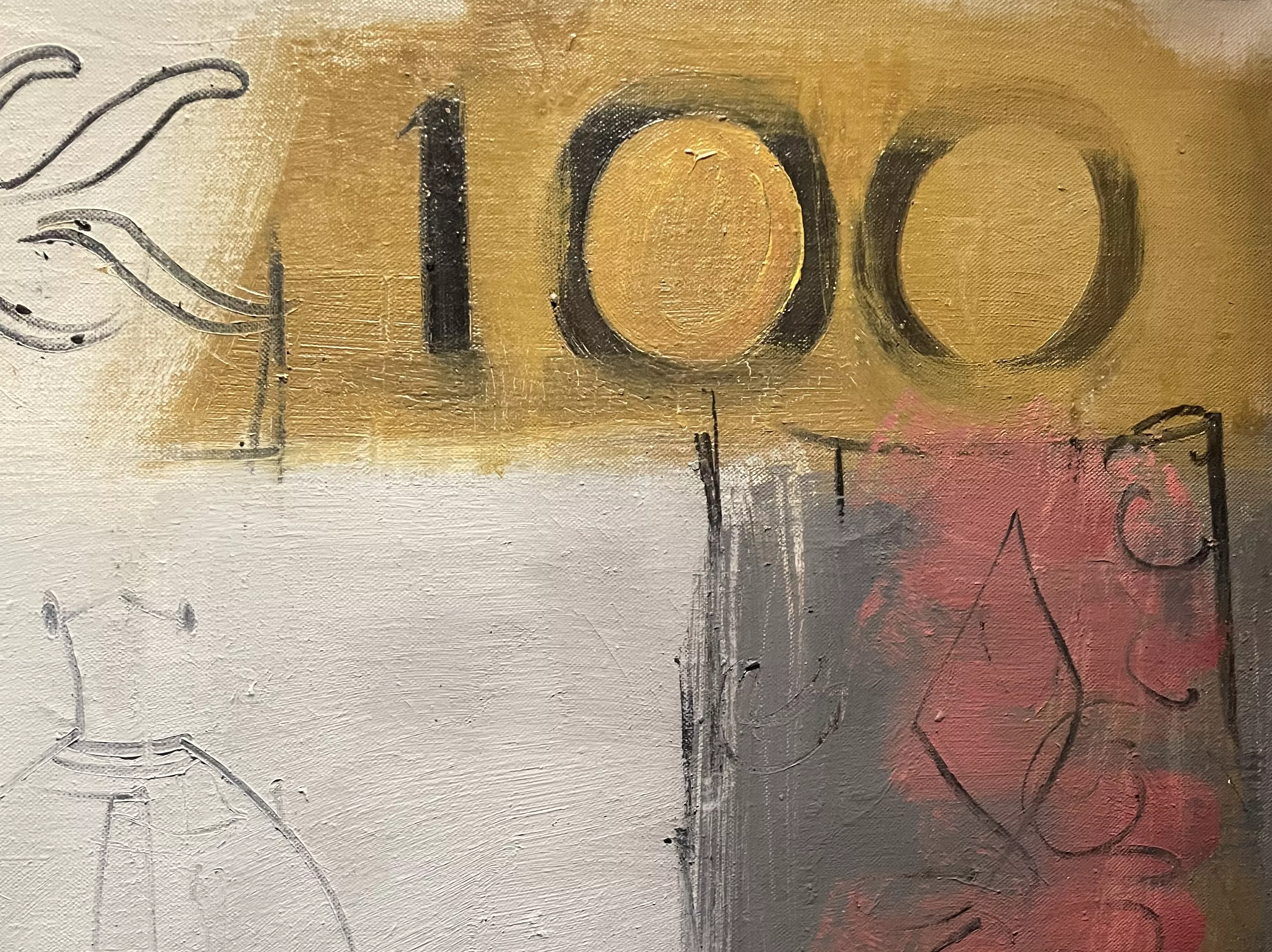 Larry Rivers, huile sur toile, d&eacute;tail