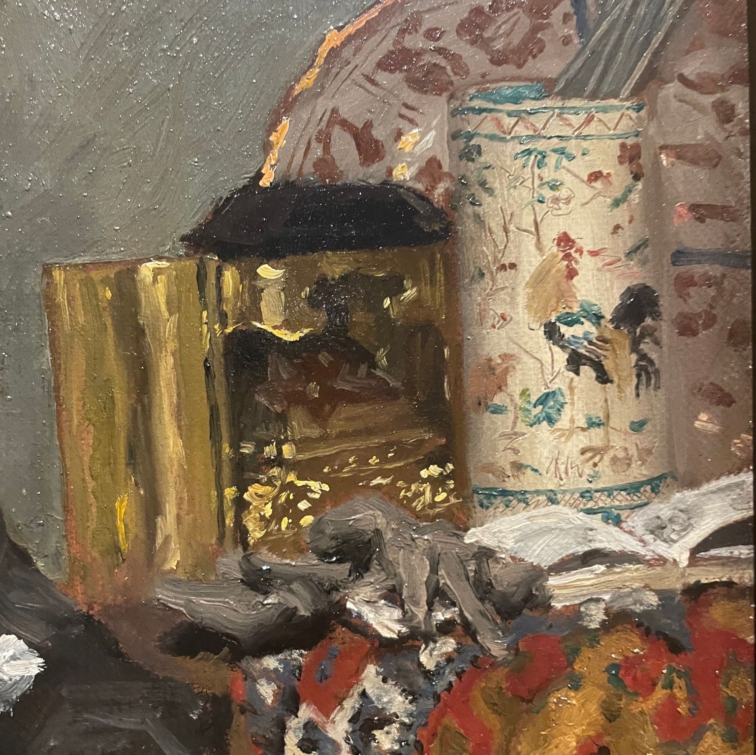 Henri Pille, huile sur toile, détail