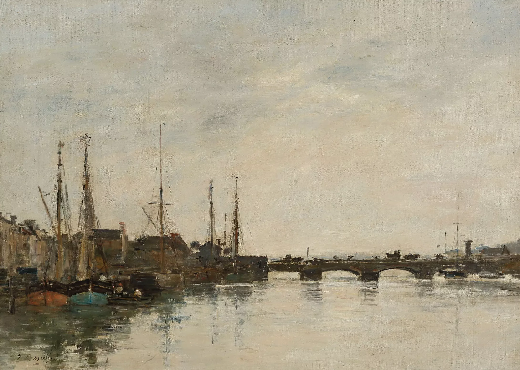 Eug&egrave;ne Boudin, huile sur toile