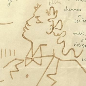 Jean COCTEAU (1889-1963) Salut à Orphée, Mylord, 1960 Encre sur papier