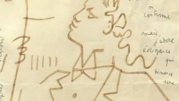 Jean COCTEAU (1889-1963) Salut à Orphée, Mylord, 1960 Encre sur papier