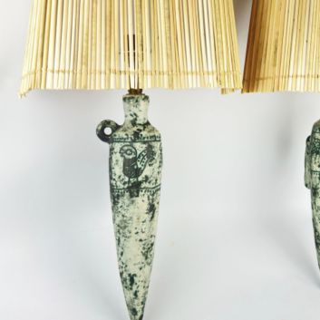 Jacques BLIN (1920-1995) Paire d'appliques en forme d'amphore en céramique émaillée