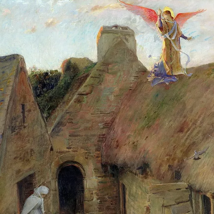 Merson, L'Annonciation, peinture &agrave; l'huile