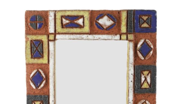 Isabelle FERLAY (1917-?) Frédérique BOURGUET (1925-1997) dit LES ARGONAUTES Miroir mural rectangulaire, circa 1955