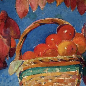 Jean VANDEN EECKHOUDT (1875-1946), Corbeille de kakis, Huile sur toile