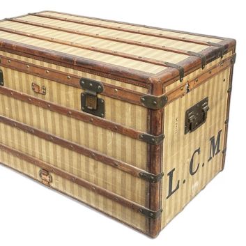 LOUIS VUITTON, Malle de voyage en toile enduite