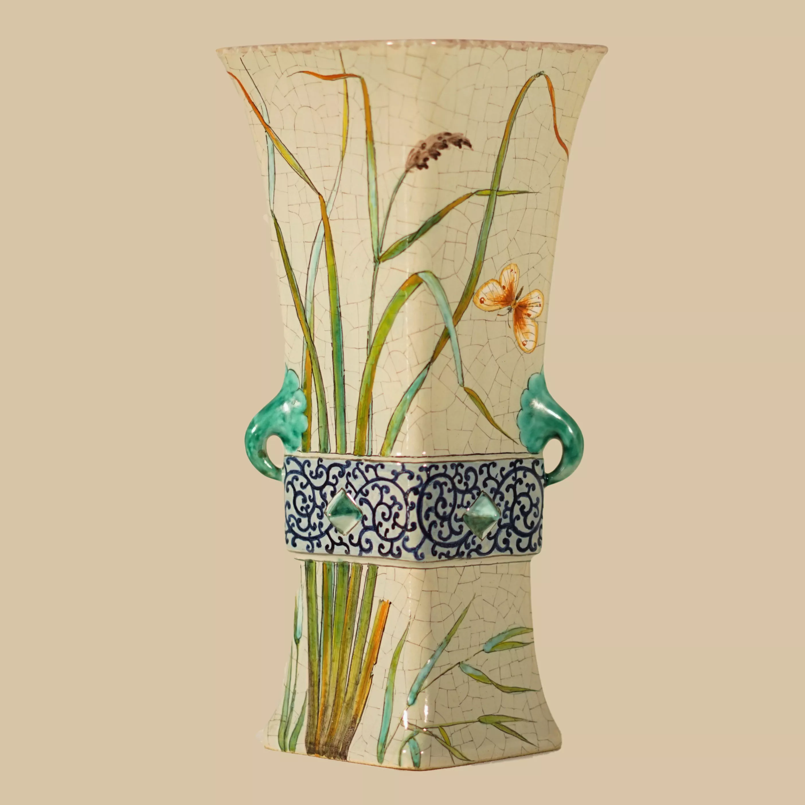 Emile Gall&eacute; - Vase en fa&iuml;ence