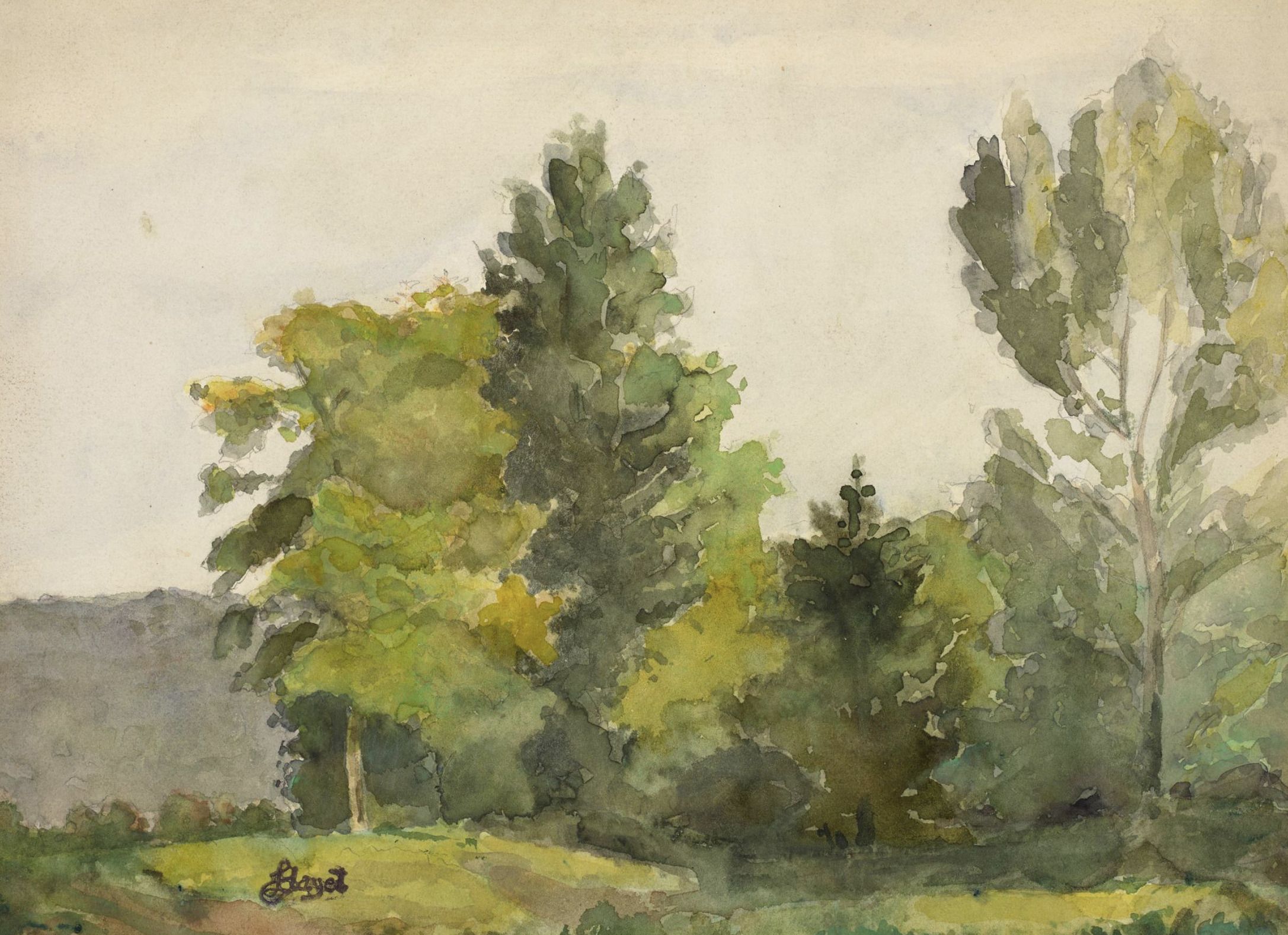 Louis Hayet, aquarelle