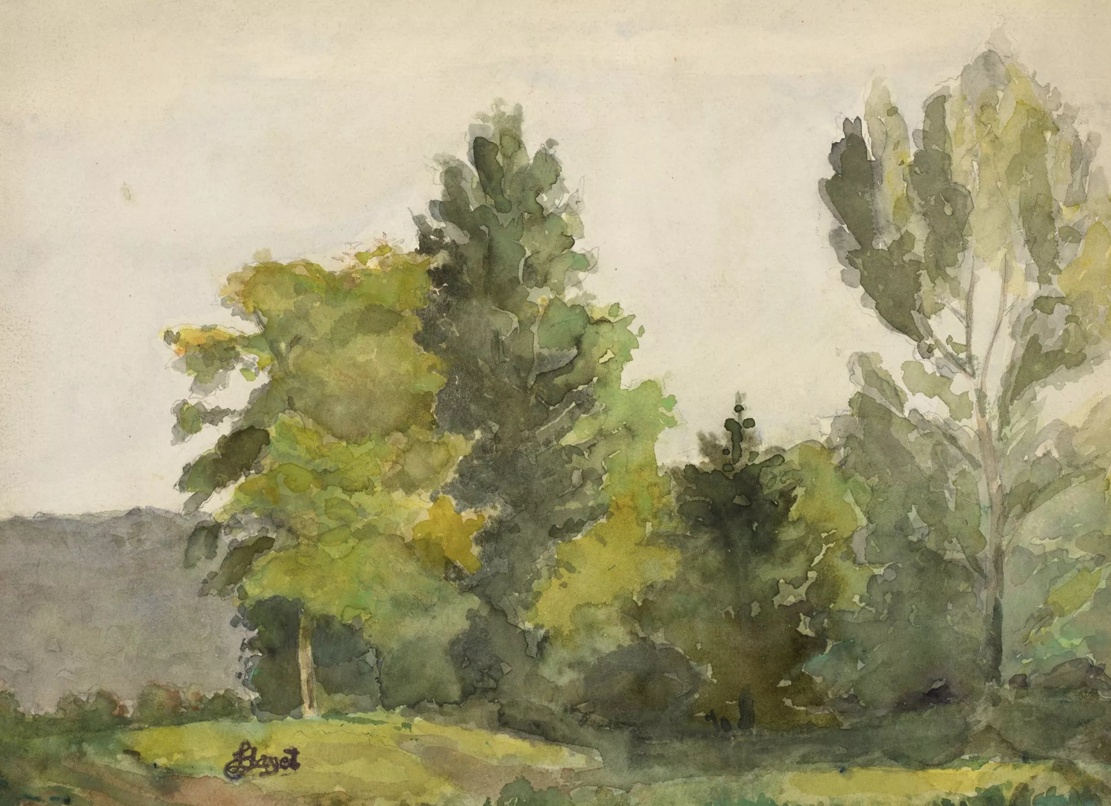 Louis Hayet, aquarelle