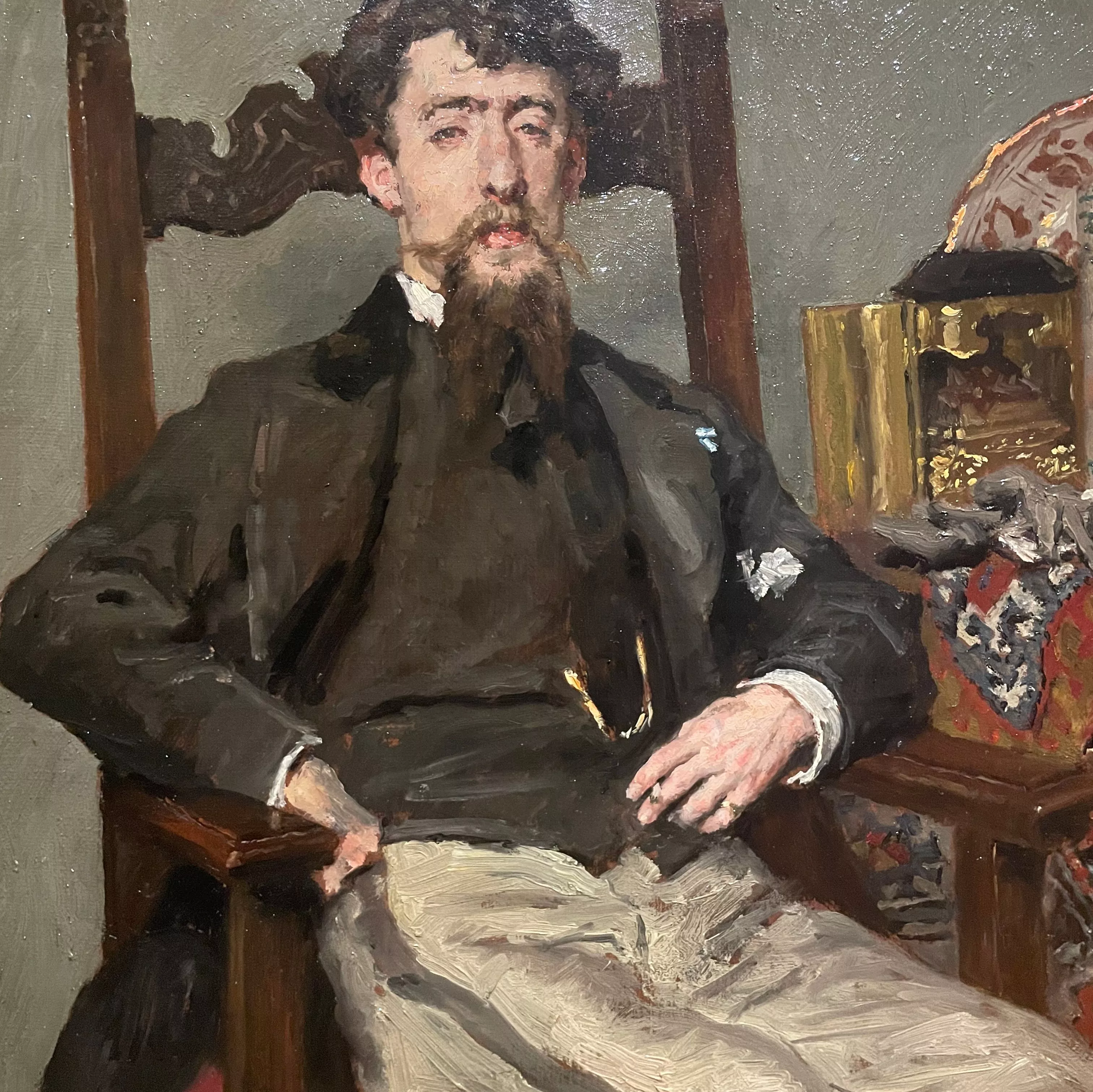 Henri Pille, huile sur toile, d&eacute;tail