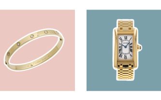 Bracelet love de Cartier en or et montre en or