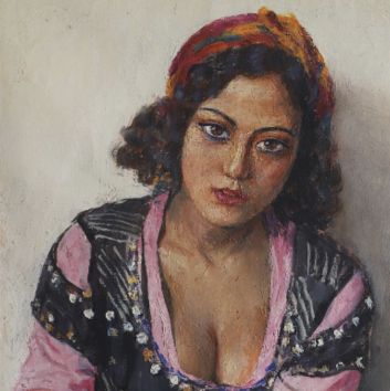 Alexandre ROUBTZOFF (1884-1949), Portrait d'Arbia, huile sur toile
