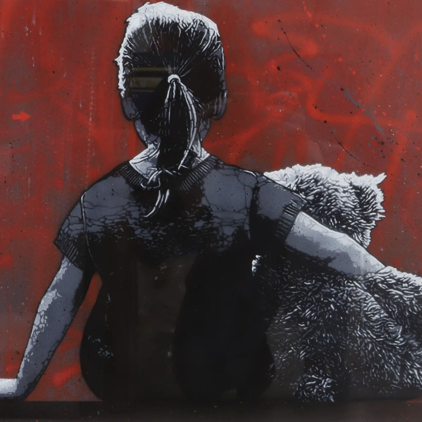 Jef Aérosol, pochoir et aérosol sur toile