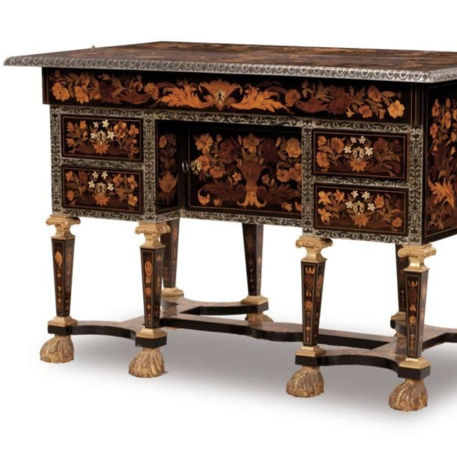 Bureau dit Mazarin, marqueterie de bois fruitier