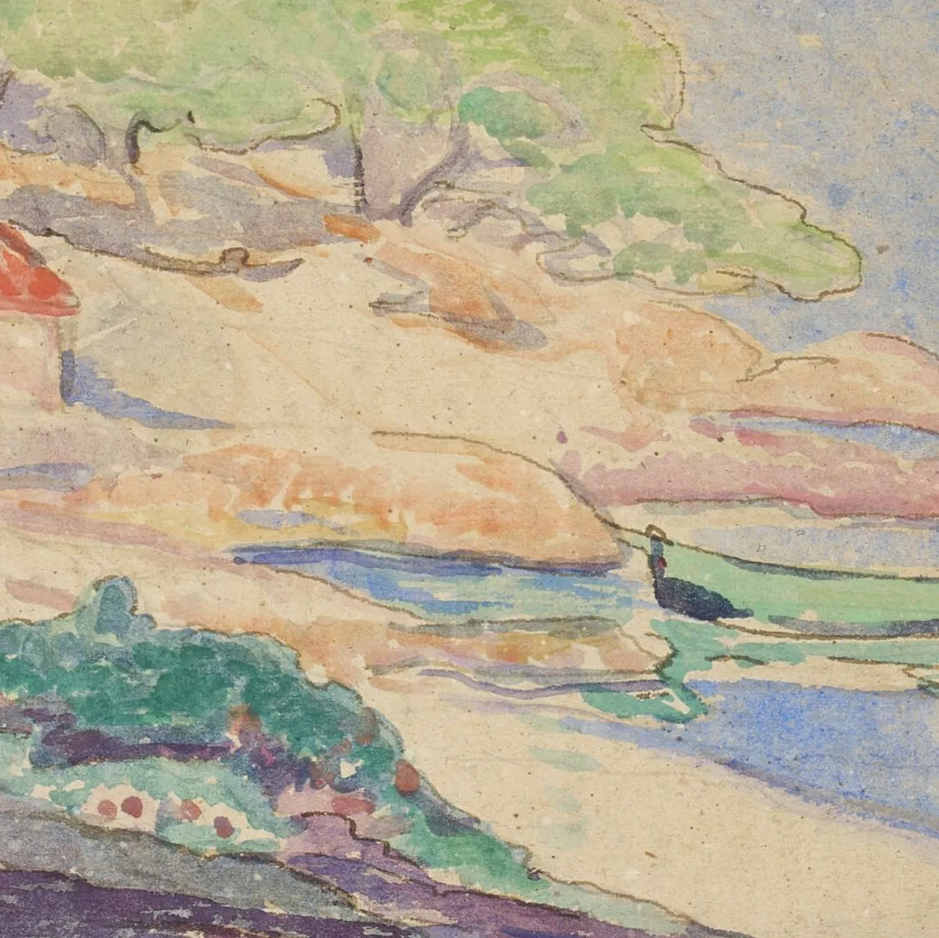 Jean Pesk&eacute;, aquarelle