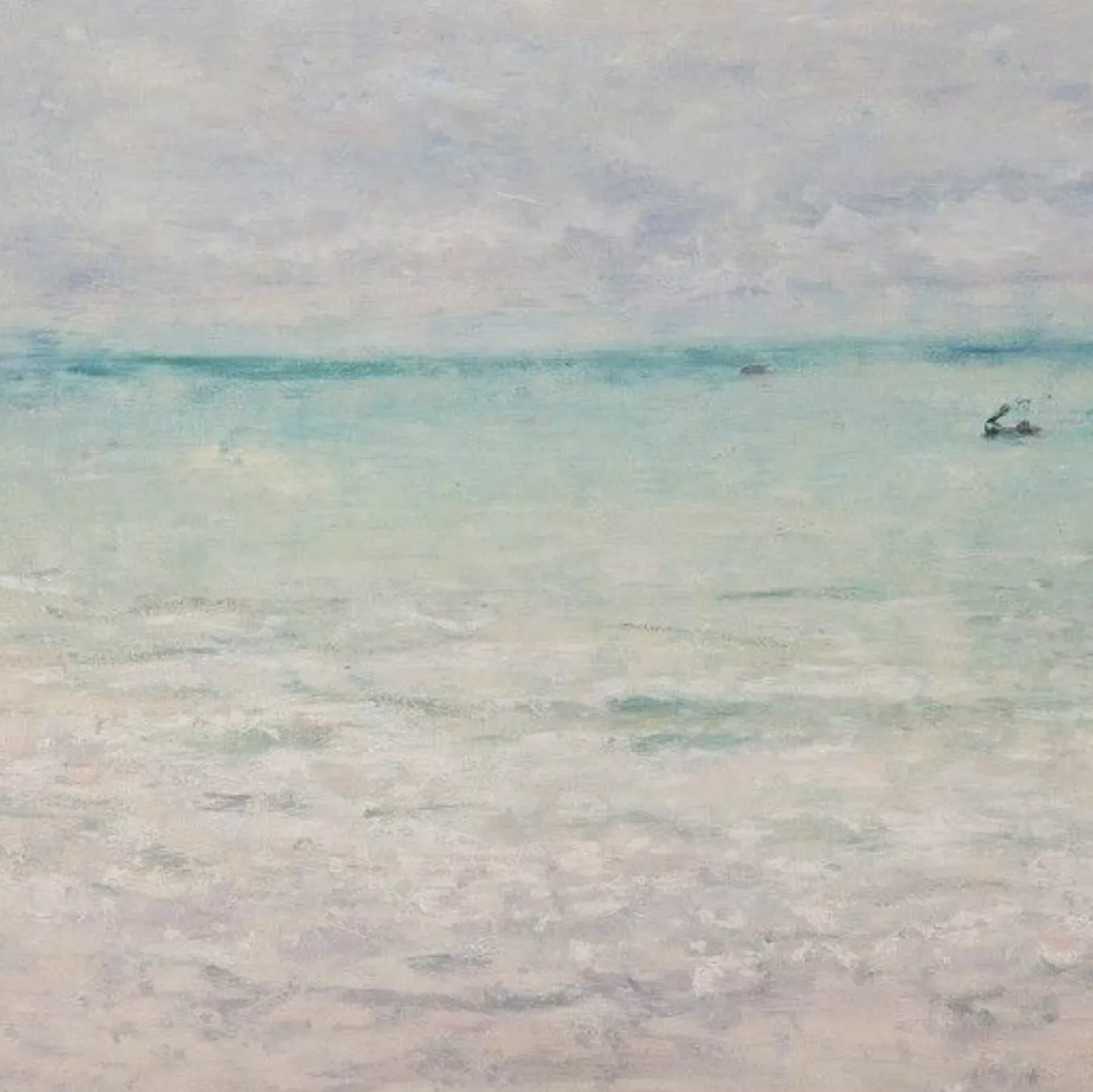 Andr&eacute; Barbier, La mer, huile sur toile