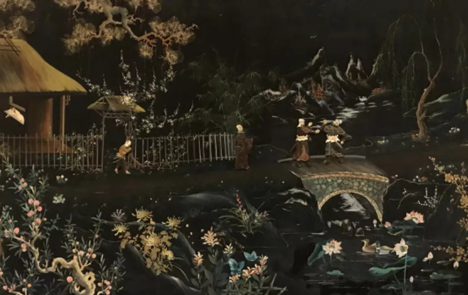 Panneau de laque vietnamien, XIX&egrave;me si&egrave;cle