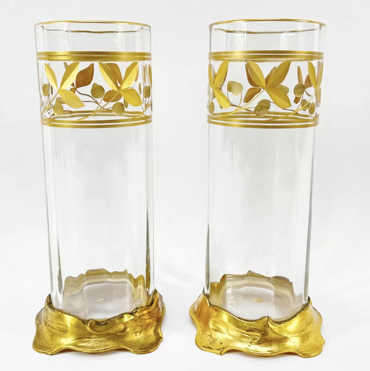 Baccarat, paire de vases colonne