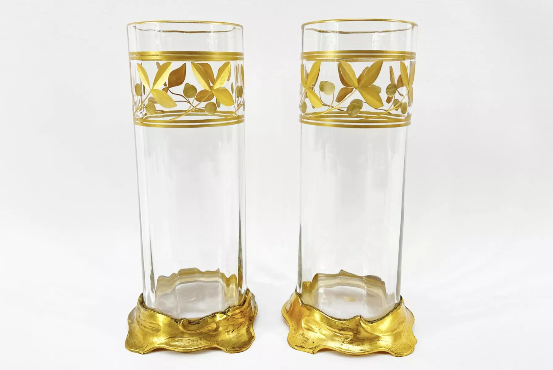 Baccarat, paire de vases colonne